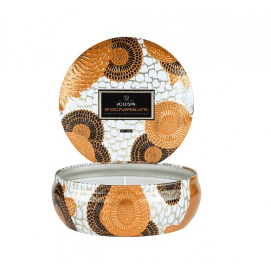 VELA LATA 3 PAVIOS RELEVO SPICED PUMPKIN LATTE 60H VELA LATA 3 PAVIOS RELEVO SPICED PUMPKIN LATTE 60H