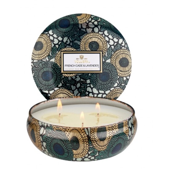 VELA LATA 3 PAVIOS RELEVO FRENCH CADE LAVENDER 60H VELA LATA 3 PAVIOS RELEVO FRENCH CADE LAVENDER 60H