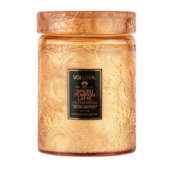 VELA POTE VIDRO RELEVO SPICED PUMPKIN LATTE G 100H VELA POTE VIDRO RELEVO SPICED PUMPKIN LATTE G 100H