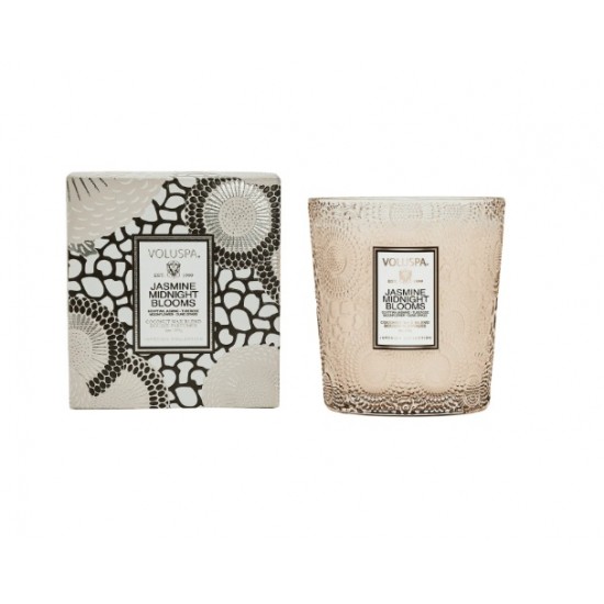 VELA COPO VIDRO JASMINE MIDNIGHT BLOOMS 60H VELA COPO VIDRO JASMINE MIDNIGHT BLOOMS 60H