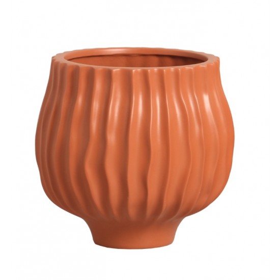 CACHEPOT  LINHAS TERRACOTA FOSCO 20,8x20