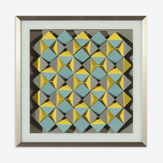 QUADRO PRISMA TURQUESA VIDRO 32X32CM QUADRO PRISMA TURQUESA VIDRO 32X32CM