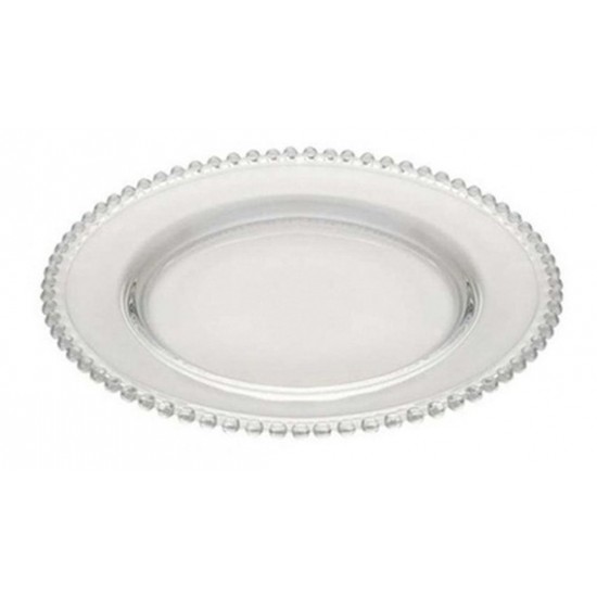 PRATO RASO CRISTAL PEARL CLEAR 28CM - 2671