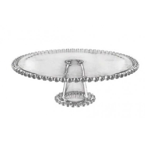 PRATO P/  BOLO CRISTAL C/ PÉ 31CM