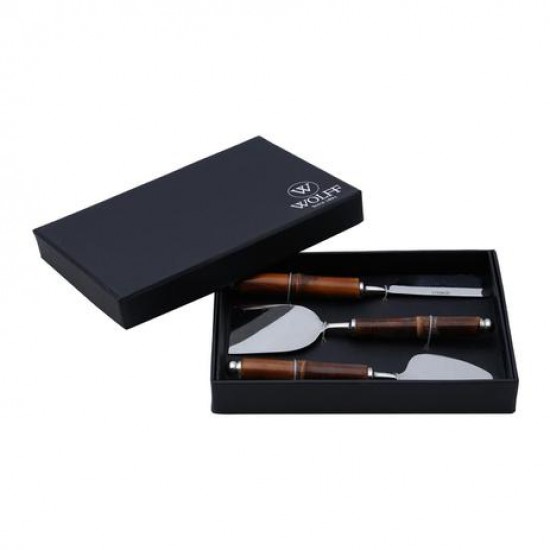 CJ 3 PCS P/QUEIJO INOX CABO BAMBOO- 30353