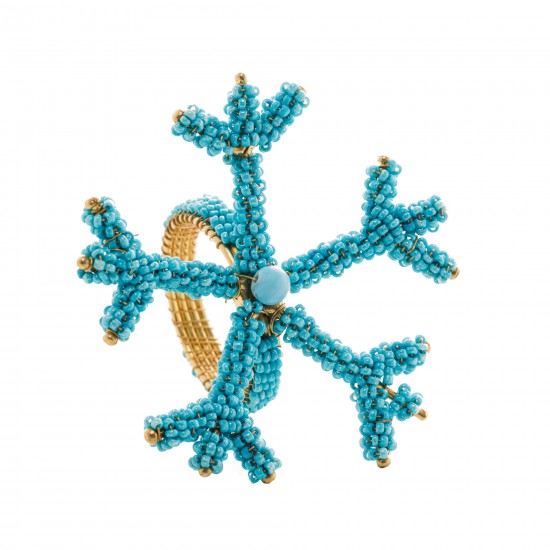 CJ 4 ARGOLAS GUARDANAPOS CORAL TURQUESA ESCURO