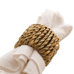 CJ 4 ARGOLAS GUARDANAPOS FIBRA NATURAL - 61398 CJ 4 ARGOLAS GUARDANAPOS FIBRA NATURAL - 61398