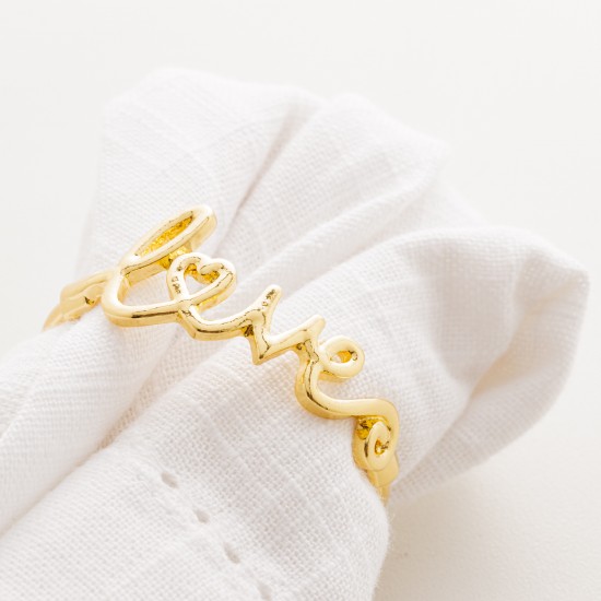 CJ 4 ARGOLAS GUARDANAPOS ZINCO LOVE DOURADO - 61400