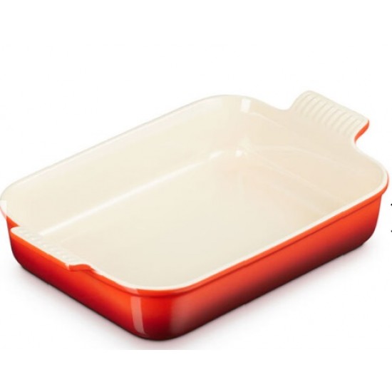 TRAVESSA RETANGULAR HERITAGE VERMELHO 32CM - LE CREUSET