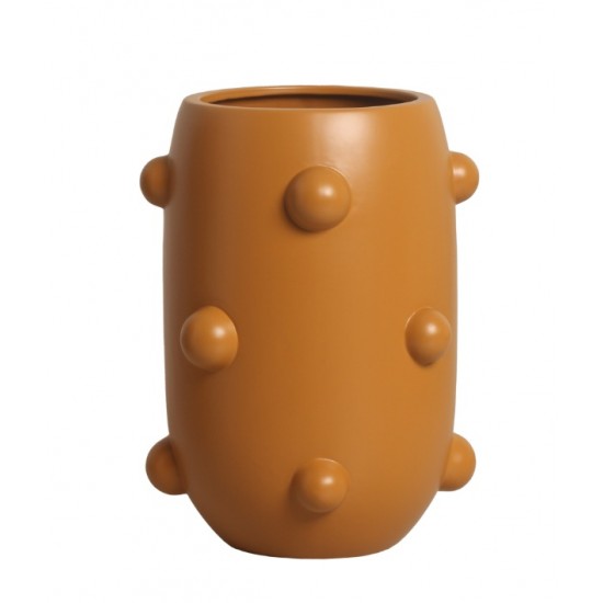 VASO  CERAMICA MARROM BOLAS 22,2x28,4