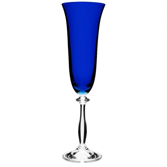 TACA CHAMPANHE CRISTAL ANGELA AZUL 190ML