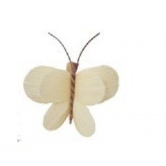 CJ 4 ARGOLAS DE GUARDANAPO BORBOLETA PALHA BEGE
