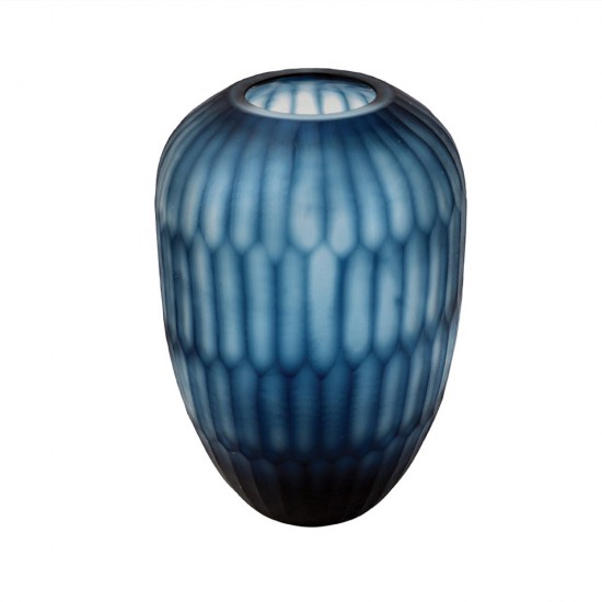 VASO DE VIDRO AZUL 19X28CM