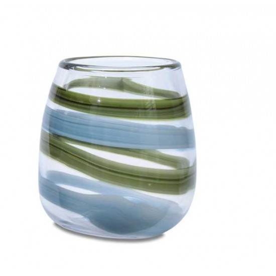 VASO EM VIDRO AZUL/VERDE P VASO EM VIDRO AZUL/VERDE P