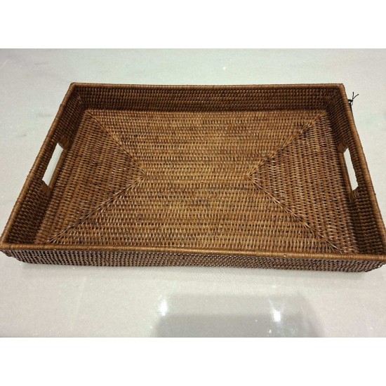BANDEJA RETANGULAR EM RATTAN SUNSET 57CM