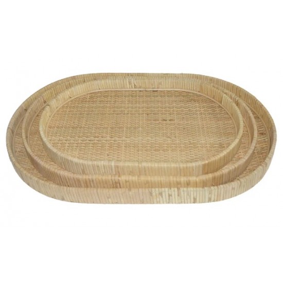 BANDEJA OVAL RATTAN E MADEIRA M BANDEJA OVAL RATTAN E MADEIRA M
