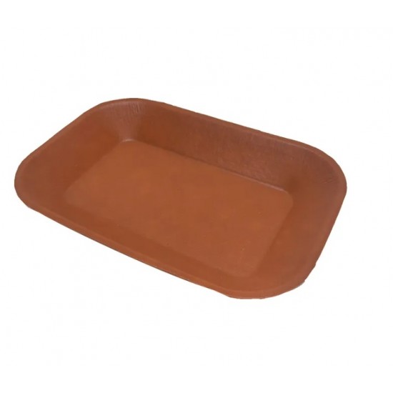 BANDEJA EM COURO SINTETICO MARROM