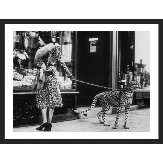 QUADRO VINTAGE LEOPARDO 33X43CM