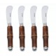 CJ 4 PCS ESPATULAS  INOX CABO BAMBU ESCURO