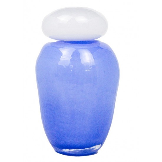 VASO DE VIDRO AZUL C/ TAMPA VASO DE VIDRO AZUL C/ TAMPA