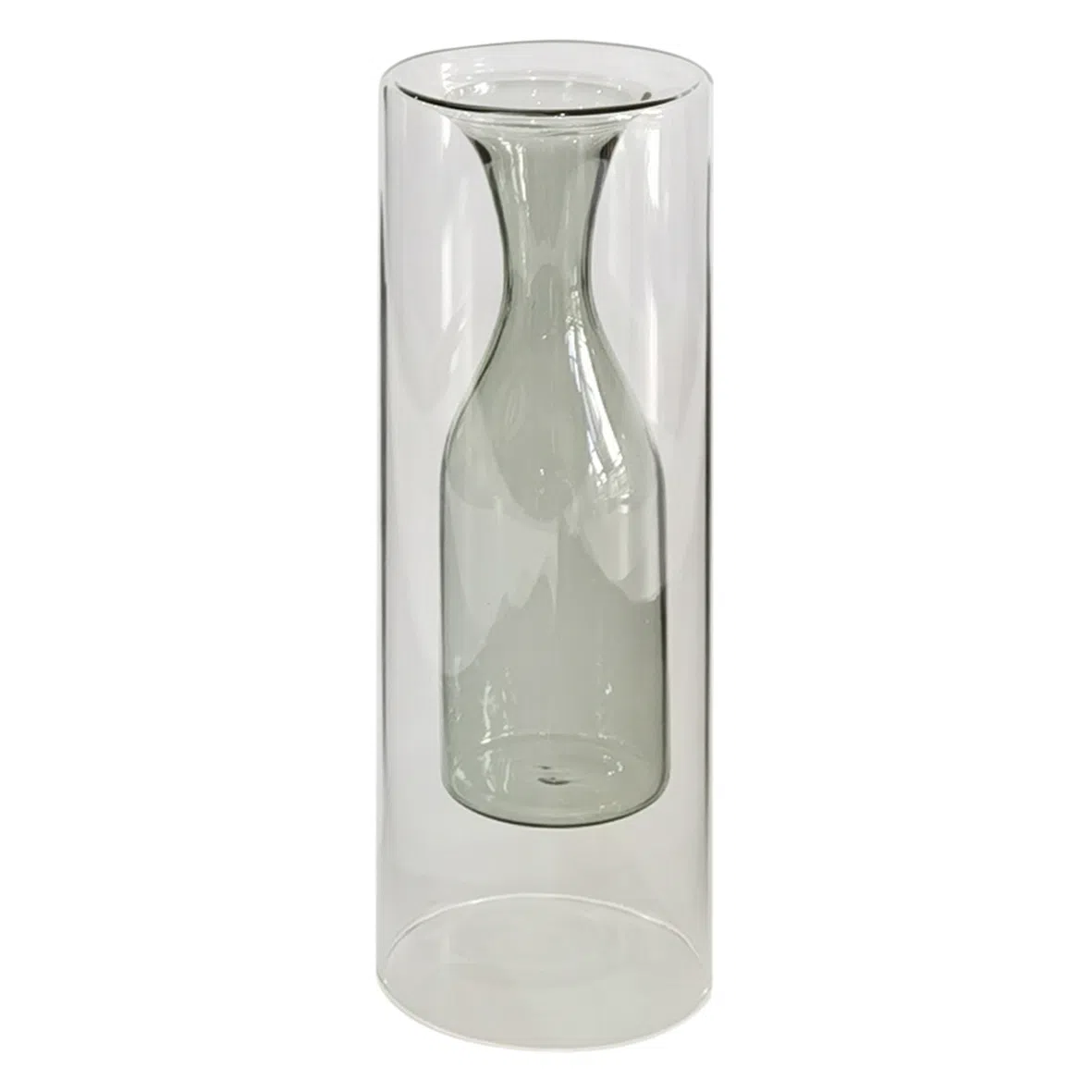 VASO DE VIDRO TRANSPARENTE  FUMÊ